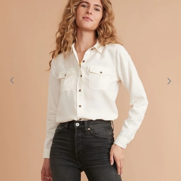 Marine layer Cheyenne Relaxed Utility Shirt in Soft White
